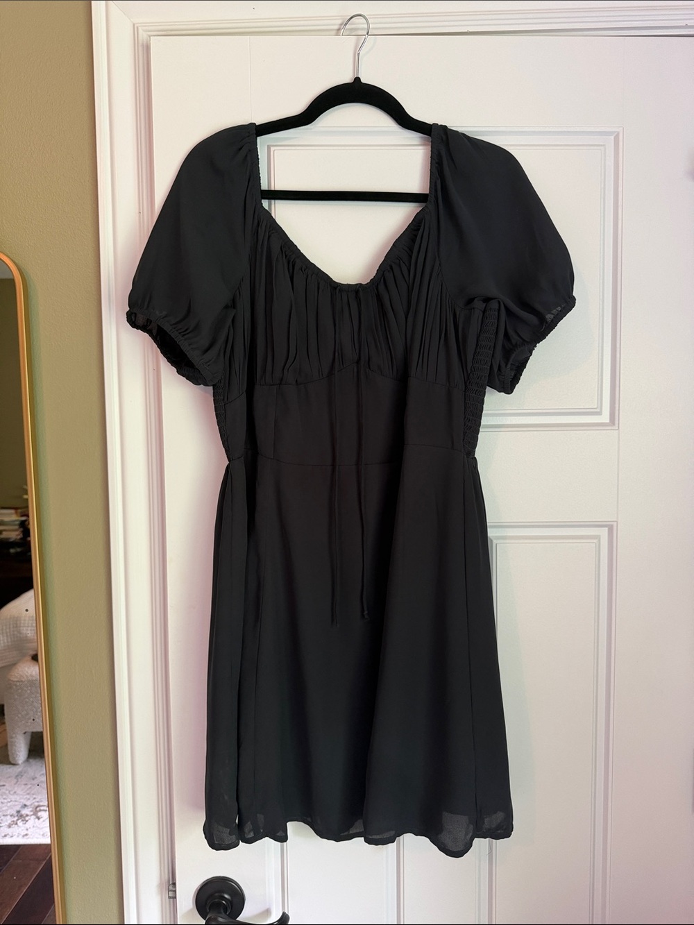 American Eagle Outfitters Black Puff Sleeve Mini Dress